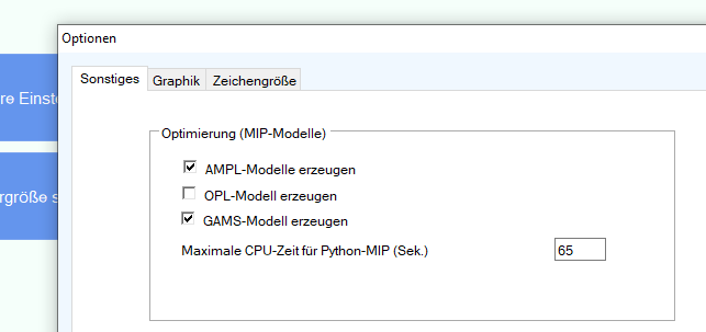 Python-MIP-Optionen